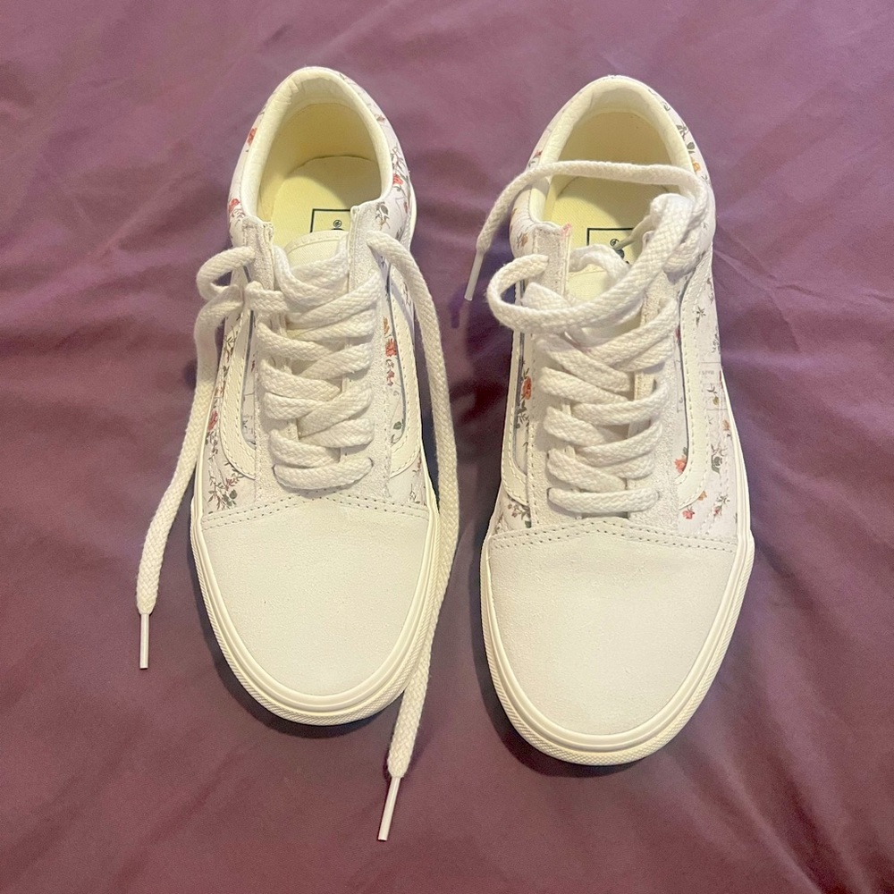 Vans old school, flowered sneakers